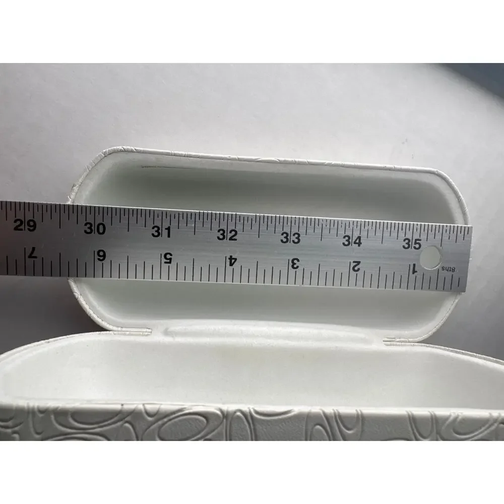 Oakley Sunglasses Hard Clamshell Case White Embossed Logo Large